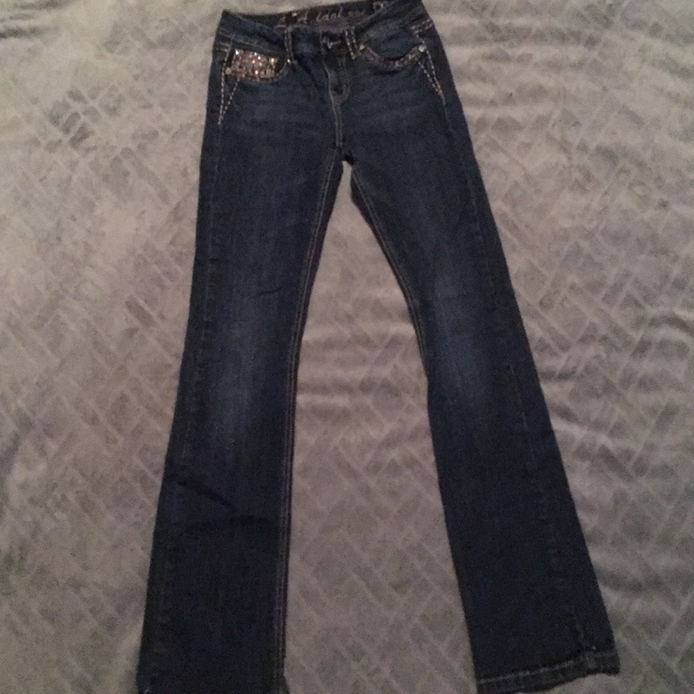 Dark wash boot cut jeans